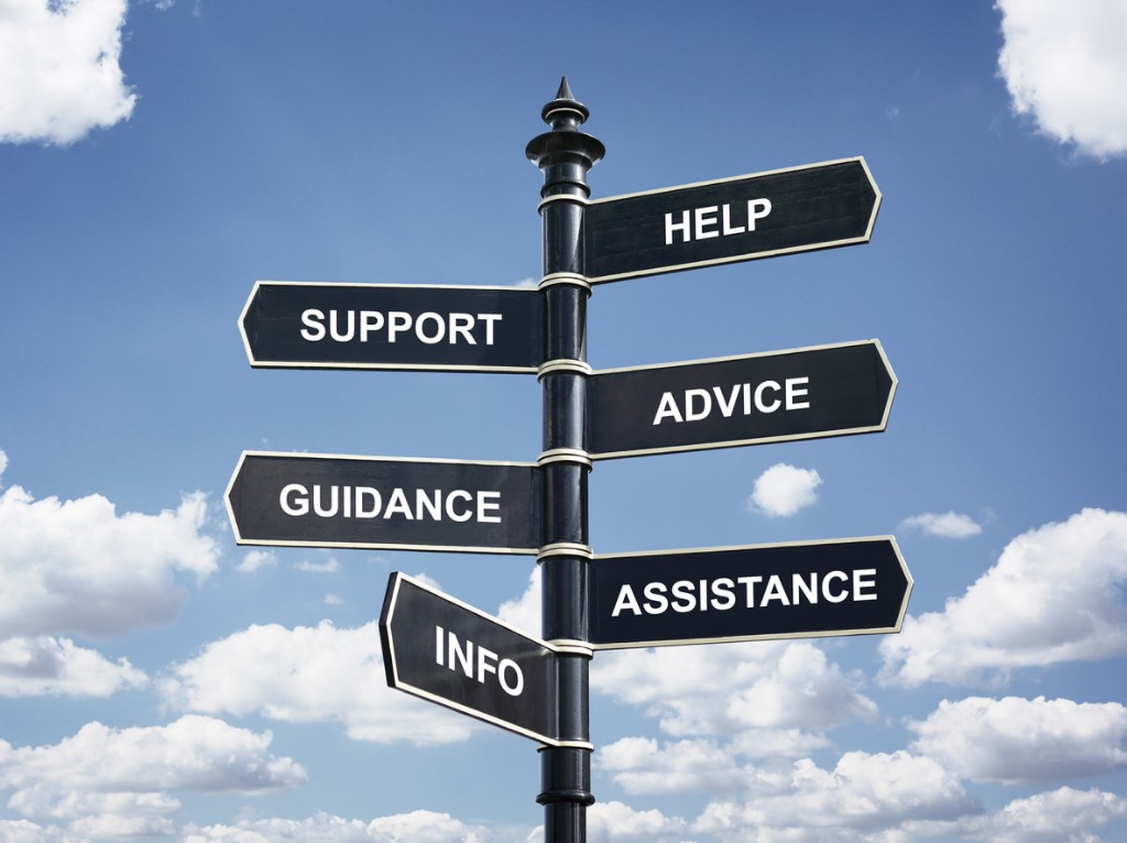 help-support-advice-guidance-assistance-and-info-crossroad-signpost-picture-id909025844