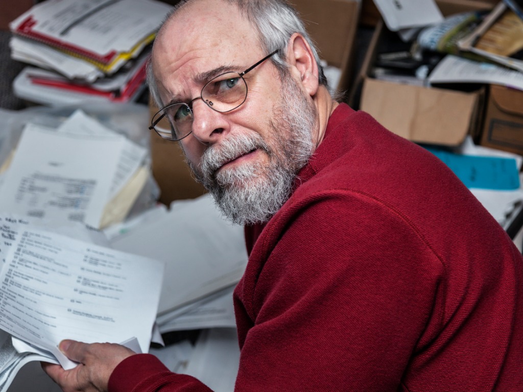 senior-adult-business-man-frustrated-in-messy-office-room-picture-id503589908